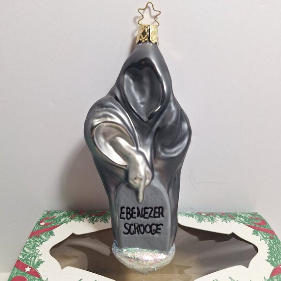 Ebenezer Scrooge Ghost Of Christmas Yet To Come Ornament Old World Blown Glass - Picture 2 of 16